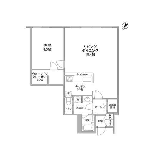 渋谷プロパティータワー(1LDK：70.79㎡)の間取り画像